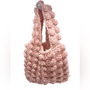 Pink Crochet Bag Mini Handbag Handcrafted